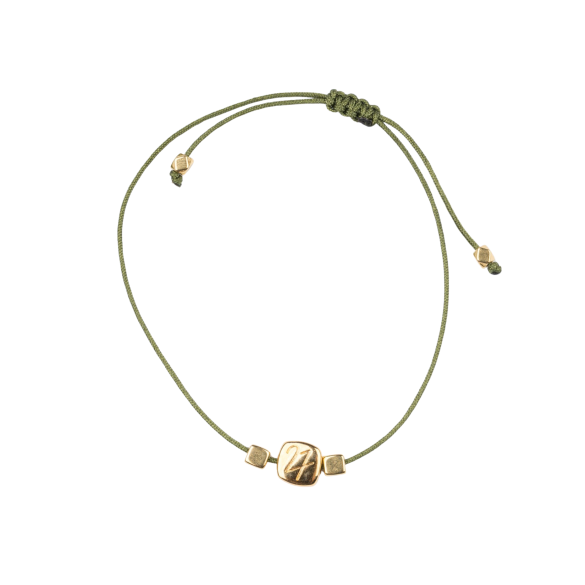 Picture of Handmade gouri bracelet 2027 with gold-plated square 27 charm
