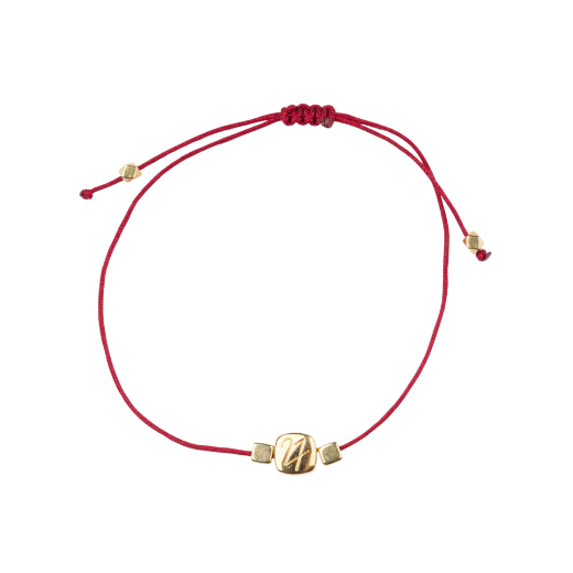 Picture of Handmade gouri bracelet 2027 with gold-plated square 27 charm