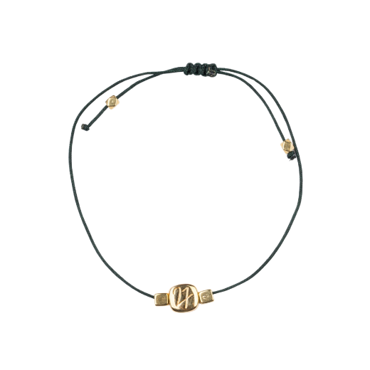 Picture of Handmade gouri bracelet 2027 with gold-plated square 27 charm