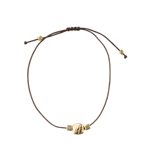 Picture of Handmade gouri bracelet 2027 with gold-plated square 27 charm