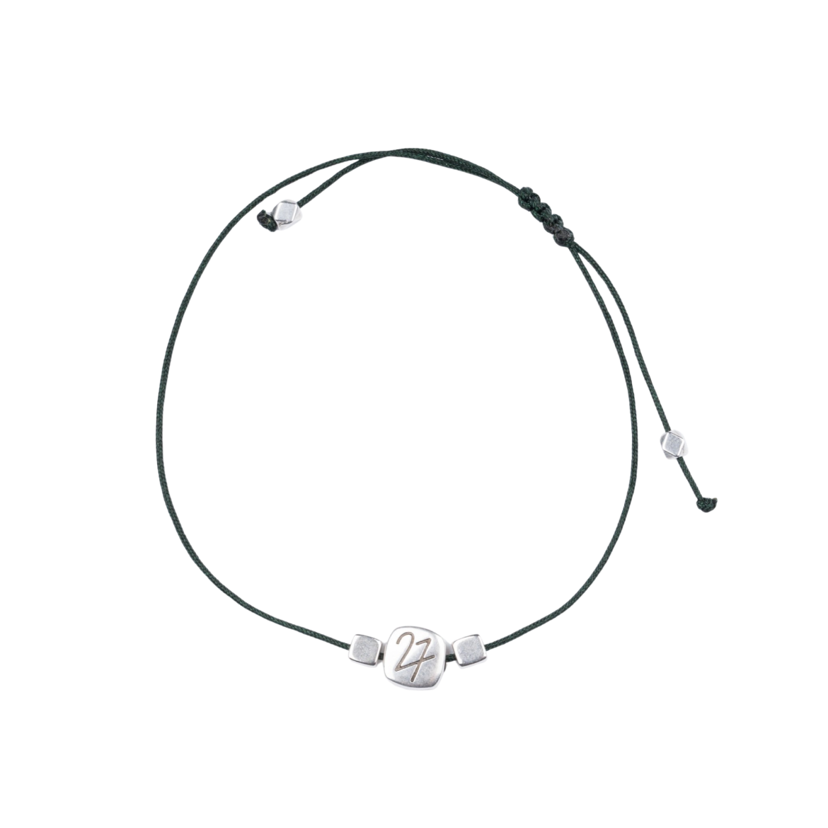 Picture of Handmade gouri bracelet 2027 with silver-plated square 27 charm
