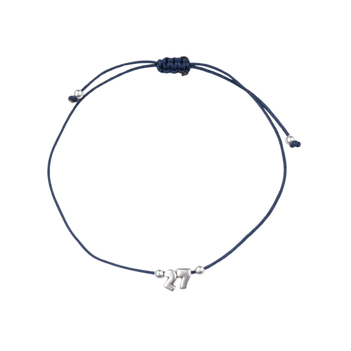 Picture of Handmade gouri bracelet 2027 with silver-plated minimalist 27 charm