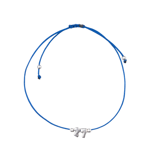 Picture of Handmade gouri bracelet 2027 with silver-plated minimalist 27 charm