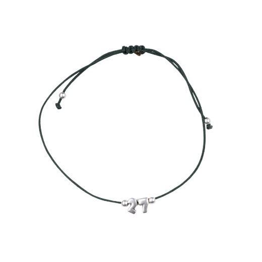 Picture of Handmade gouri bracelet 2027 with silver-plated minimalist 27 charm