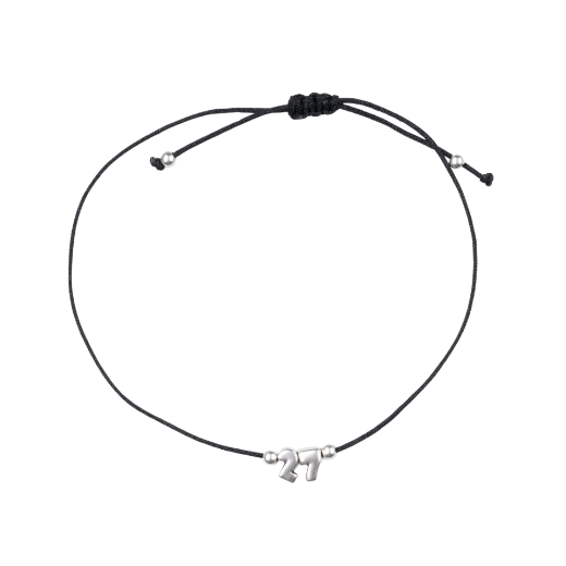 Picture of Handmade gouri bracelet 2027 with silver-plated minimalist 27 charm