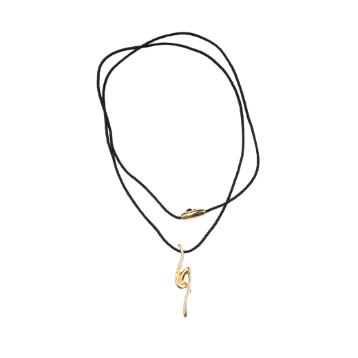 Picture of Handmade gouri necklace 2027 with gold-plated sculptural 27 charm