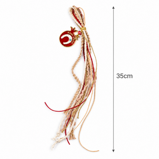 Picture of Red metal pomegranate hanging gouri 2027 with horseshoe